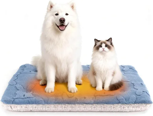 Miniatura 8 de Cama Autocalentable para Gatos, 28 X 22 Pulgadas Reversible de Dos Lados Tapete Autocalentable para Gatos y Perros, Almohadilla Calentadora Lavable