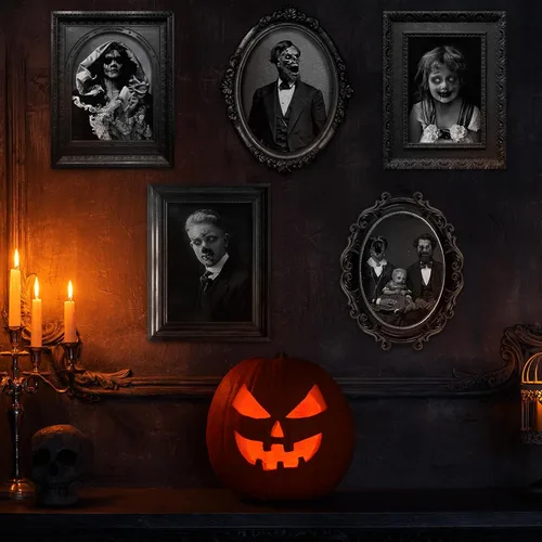 Miniatura 4 de ZOIIWA 10 piezas de imágenes en movimiento de Halloween en 3D cambiantes de rostros góticos, retratos de terror, retratos de terror, para fiestas