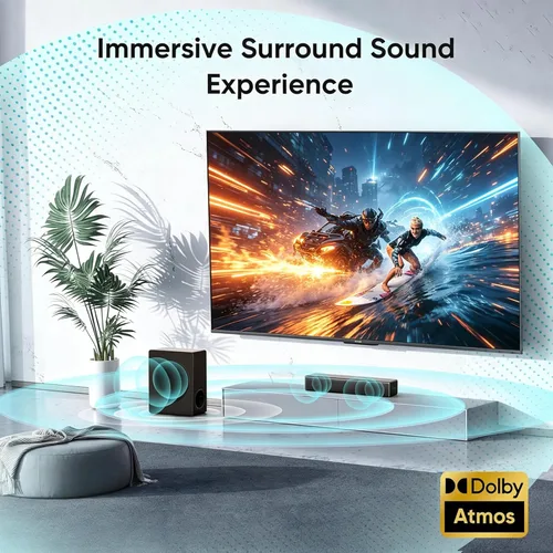 Miniatura 2 de GEOYEAO Barra de sonido con subwoofer, barra de sonido de 200 W y 2.1 canales con sistema de sonido envolvente Dolby Atmos para Smart TV/Proyector/PC