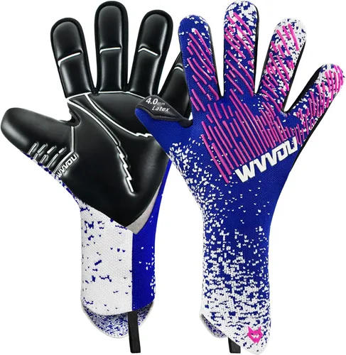 WVVOU Guantes de Portero de Fútbol para Jóvenes y Adultos (Talla 7-10, 3 Estilos) Guantes de Portero de Alto Rendimiento Guantes de Fútbol 2-Rosa