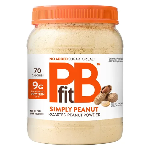 Miniatura 9 de PBfit Polvo de mantequilla de maní con sabor a calabaza especiada de 15 onzas, untado de mantequilla de maní en polvo de maní asado real, 7 g