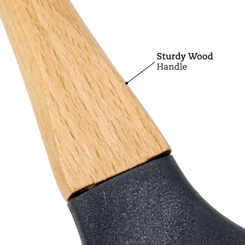 Miniatura 9 de Beille 5 utensilios de cocina de madera de nailon gris oscuro con cucharas de cocina, cucharón de sopa, cuchara espumadera y espátula, 13 pulgadas