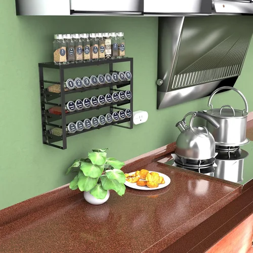 Miniatura 3 de Jojocross Organizador de cocina ampliable, apilable y ajustable, estantes de almacenamiento de despensa de metal, estante de varios niveles