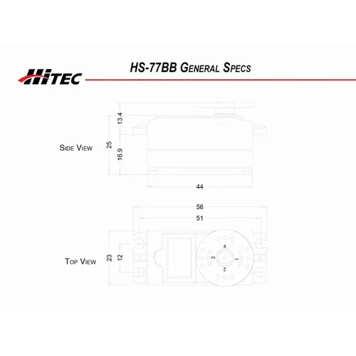 Miniatura 3 de Hitec RCD 31077S HS-77BB Servo BB de perfil bajo