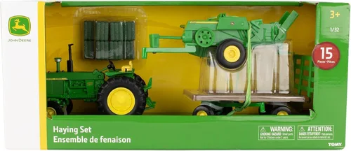Miniatura 4 de TOMY John Deere Haying Set – Escala 1:32 – Juguetes coleccionables John Deere – Auténticos juguetes de granja fundidos a presión – 3 años en adelante