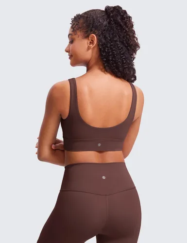 Miniatura 44 de CRZ YOGA Butterluxe - Brasier deportivo con espalda en U para mujer, cuello redondo, acolchado, de bajo impacto, para yoga, entrenamiento