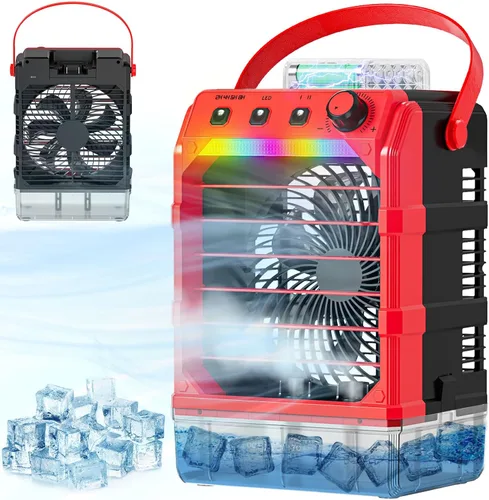 Miniatura 10 de Uniqwamo Ventilador Nebulizador Portátil Compatible con Batería de 18V de Makita (Sin Batería) o Alimentado por USB, Ventilador de Enfriamiento