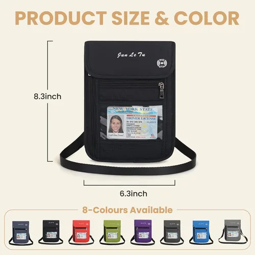 Miniatura 3 de Soporte para pasaporte para viajes, cartera de pasaporte RFID con diseño de ventana visual, organizador de documentos multifuncional, bolsa de viaje