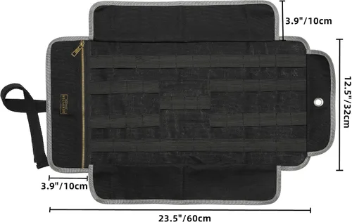 Miniatura 2 de Bolsa enrollable para herramientas, bolsa de herramientas de lona encerada de 16 onzas, bolsa de herramientas multiusos con banda elástica, 1 bolsa