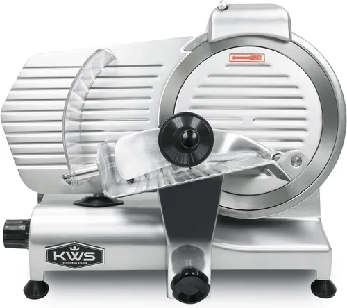 KWS 10NS - Cortador eléctrico comercial de carne de 10 pulgadas, motor de alto par de 320 W, hoja de acero inoxidable, rebanado fino estilo