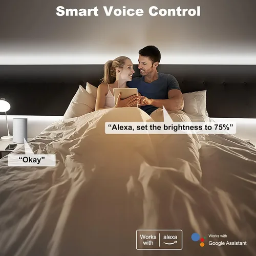 Miniatura 2 de Tatazone Tira de luz LED COB blanca inteligente con aplicación y control remoto, tira de luz COB brillante de 32.8 pies 6500 K WiFi funciona