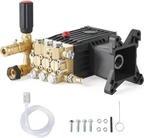 VEVOR Bomba de lavado a presión, émbolo triple horizontal de 1 pulgada, 3600 PSI, 3.7 GPM, kit de bombas de repuesto con tubo de sifón, hardware,