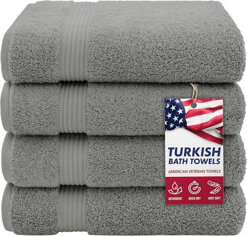 Miniatura 7 de Toalla American Veteran, Juego de Toallas de Mano para Baño de 4, 100% Conjunto de Toallas de Mano Turcas de Algodón, Toallas de Mano Suave