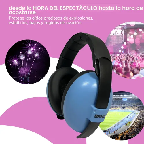 Miniatura 7 de Baby Banz Orejera de protección auditiva para bebes, para mayores de 3 meses, talla única , Azul