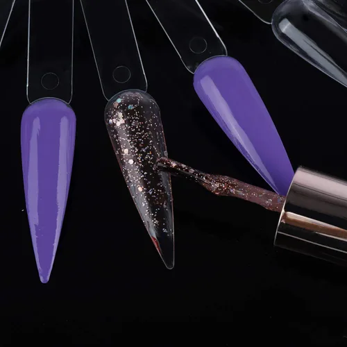 Miniatura 4 de 160 unidades de muestras de uñas transparentes palillos de exhibición de esmalte de uñas de aguja palillos de muestra de color con anillo de metal