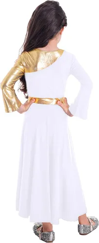 Miniatura 108 de CHICTRY Vestido de baile lírico sin mangas asimétrico para niñas, disfraz de adoración litúrgica contemporánea
