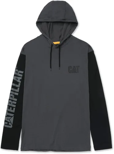 Caterpillar Camisas largas con capucha para hombre con protección UPF 50, control de humedad y logotipo de gato en la manga