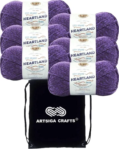 Miniatura 47 de Lion Brand Heartland Capitol Reef 136-140 (3 cadejos - mismo lote de tinte) Hilo estambre medio #4 acrílico para crochet y tejer con bolsa