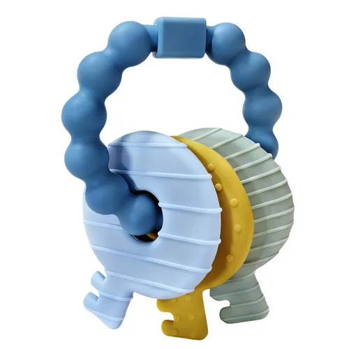 Miniatura 11 de Llaves de mordedor para bebés, llaves de dentición, juguetes para bebés de 3 a 18 meses, juguetes sensoriales para masticar, sin BPA, para aliviar