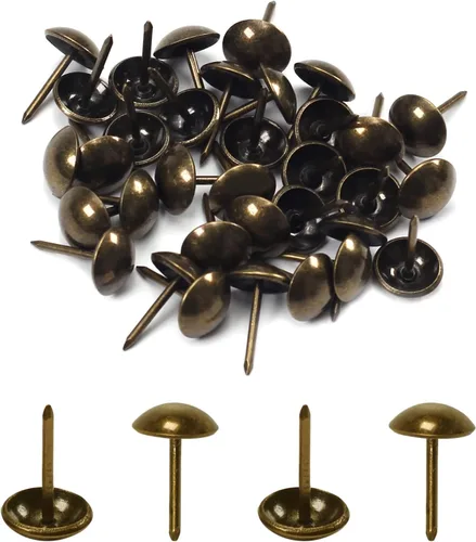 Miniatura 17 de MroMax 120 tachuelas de clavos para tapicería de 0.47 pulgadas de diámetro, hierro de estilo vintage, de metal, redondos, de 0.67 pulgadas de altura