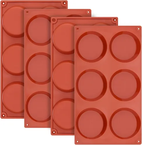 Ocmoiy Molde de Huevo de 3 Pulgadas para Sándwiches de Desayuno, Molde Redondo de Silicona para Magdalenas/Bandeja para Huevos, Moldes de Silicona