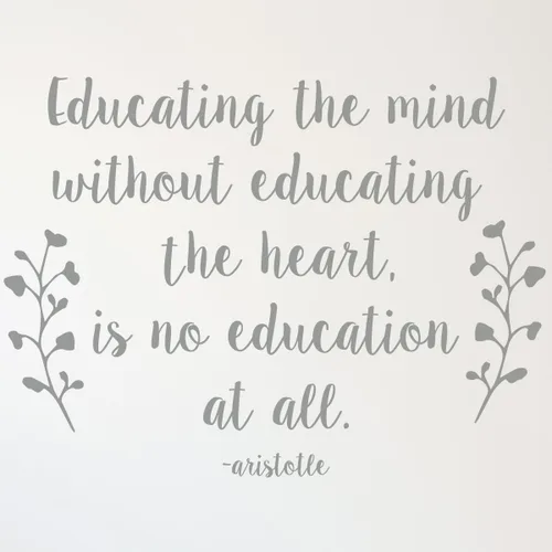 Miniatura 5 de Aristotle Educational Quote Wall Decal Educating The Mind Without Educating The Heart Removable Vinyl Sticker for Bedroom, Homeschool, Classroom