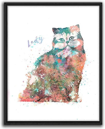 Miniatura 6 de Personal-Prints Regalo de arte personalizado para pared de perro, impresión artística moderna personalizada única de estilo acuarela La raza