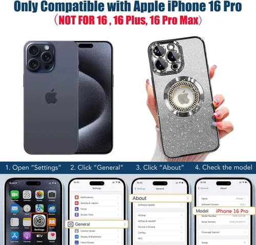 Miniatura 134 de Misscase Funda magnética con purpurina para iPhone 11 compatible con MagSafe, protección completa, delgada, a prueba de golpes, antiarañazos