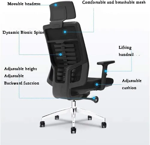 Miniatura 3 de YYDS Silla de juegos de malla de moda, silla giratoria ergonómica ejecutiva con reposabrazos de elevación, silla para computadora, silla de deportes