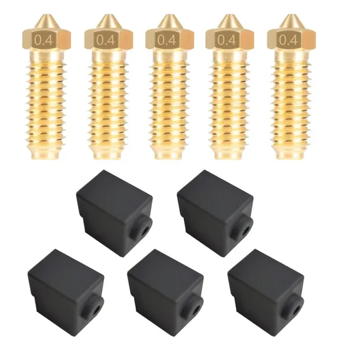 Miniatura 9 de 5 boquillas de latón K1 y calcetines de silicona para K1, impresora 3D, 5 boquillas de alta velocidad de 0.016 in y 5 calcetines de silicona