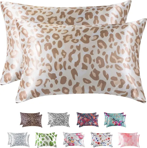 Miniatura 13 de MR&HM - Funda de almohada de satén 16- verde floral