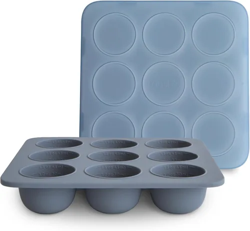 Miniatura 10 de mushie Bandeja de silicona para congelador de alimentos para bebés con tapa, 9 tazas x 1.5 onzas, contenedor de almacenamiento sin BPA (rubor)