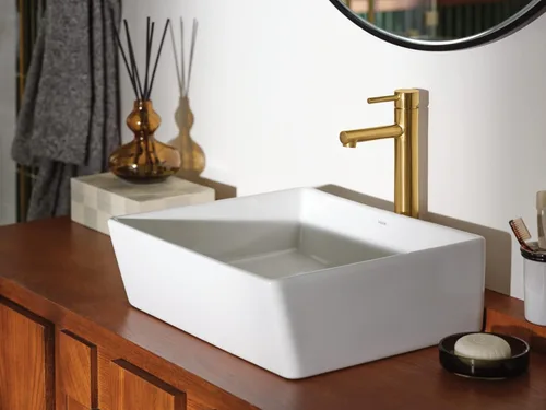 Miniatura 2 de Moen BGCW10RV1618 - Fregadero de porcelana vítrea blanca para baño, fregadero rectangular de 18 x 15.75 x 6 pulgadas con un cuenco de cerámica