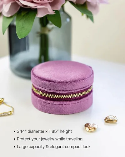 Miniatura 4 de Benevolence LA - Joyero de viaje Almacenamiento y organizador de joyas Joyero para mujer Organizador de anillos, collares y aretes con espejo