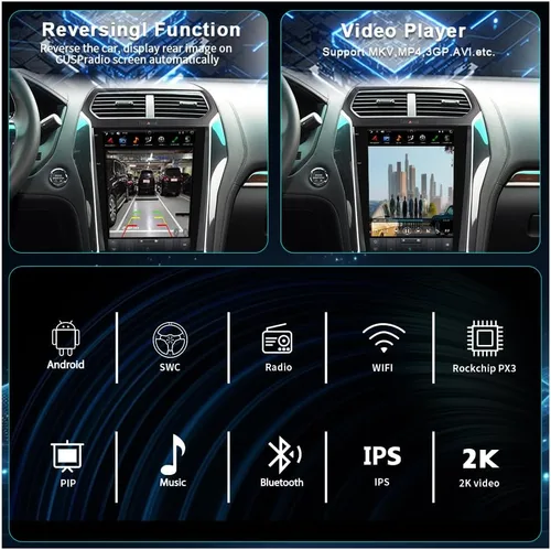 Miniatura 4 de CUSP Estéreo de coche de 12.1 pulgadas para Ford Explorer 2011-2019, radio Android con navegación GPS, pantalla táctil IPS vertical, Bluetooth