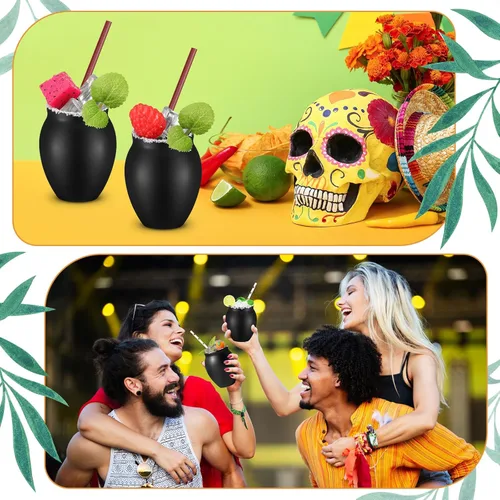 Miniatura 6 de Gejoy - 24 vasos de arcilla mexicana de Cantaritos de Barro de 3 onzas, hechos a mano para tequila, mezcal, margarita, mojito, martes de tacos