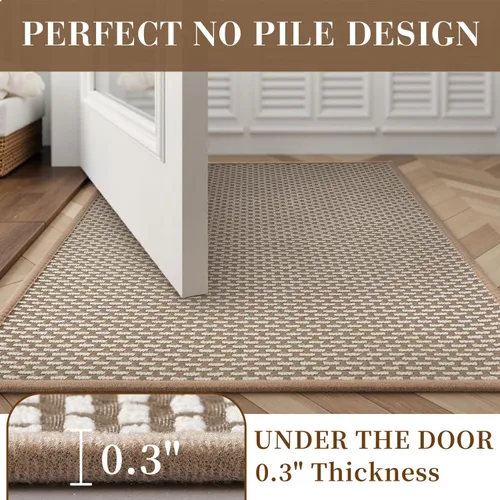 Miniatura 5 de RESARE Alfombra de baño antideslizante, lavable a máquina, súper absorbente, de secado rápido, suave y de apoyo, 17 x 24 pulgadas, color marrón