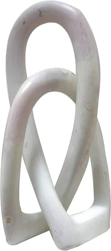 Miniatura 10 de Escultura de nudo de amor entrelazado en bucle continuo, decoración moderna y contemporánea, hecha a mano, esteatita artesanal de Kenia, manos Negro