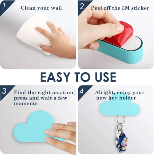 Miniatura 5 de MoKo Soporte magnético para llaves, [2 unidades] Organizador magnético para llaves con soporte magnético adhesivo para llavero para puerta de pared