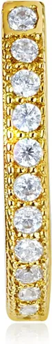 Miniatura 5 de Pendientes de aro de oro amarillo de 14 quilates de 0.039in de grosor, 2 tamaños diferentes disponibles