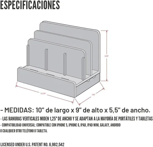 Miniatura 7 de Estación de carga de gran utilidad para múltiples dispositivos, Bambú (Eco-Friendly Bamboo CORE (without Power Supply))