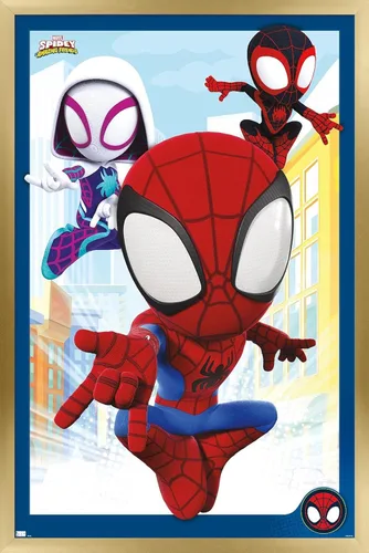 Miniatura 14 de Marvel Spidey and His Amazing Friends - Póster de pared grupal, 22.4 pulgadas de largo x 14.7 pulgadas de ancho, versión enmarcada de madera