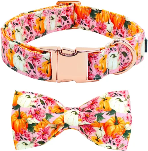 Miniatura 10 de Collar para perros - Rugby con flores Collar para mascotas con lazos para perros Corbatin para mascotas Collar para perros ajustable Collar