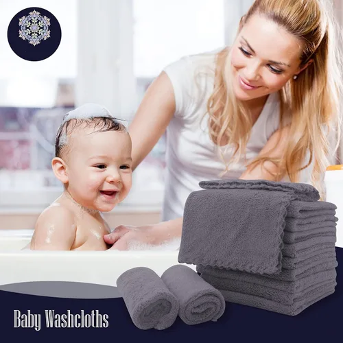 Miniatura 4 de Paquete de 16 paños para bebé, forro polar coral de lujo, extra absorbentes y suaves, para recién nacidos, bebés y niños pequeños, adecuados