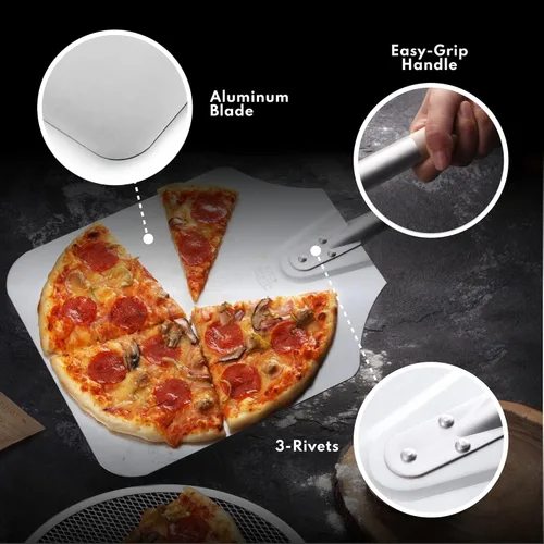Miniatura 9 de New Star Foodservice 50165 Pala para Pizza de Aluminio, Mango de Madera, Hoja de 12 x 14 pulgadas, 36 pulgadas en total