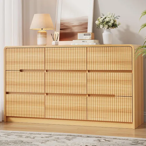 Miniatura 24 de OtterOasis Cómoda de madera negra para dormitorio, 5 cajones para almacenamiento de ropa, cómoda moderna con cajones anchos, cajones anchos