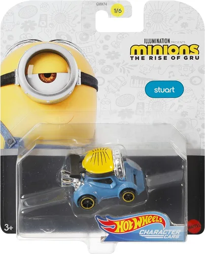 Miniatura 4 de Hot Wheels Carácter Cars Minions El ascenso de Gru Stuart 1:64 Escala DieCast Vehículo 1/6