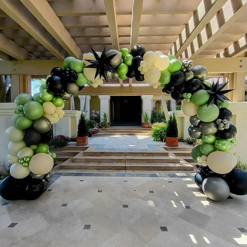 Miniatura 4 de Globos verdes y negros, globos metálicos de 12 pulgadas, color plateado, verde, arena, blanco y negro, globos de fiesta de fútbol, helio, globos