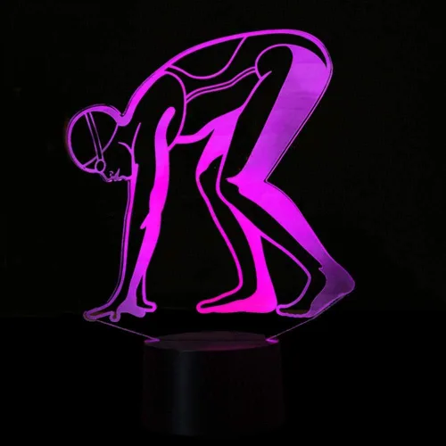 Lámpara de noche de natación 3D, lámpara de luz LED de 7 colores cambiantes, interruptor táctil, lámpara de decoración de mesa, regalo de Navidad