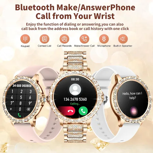 Miniatura 3 de Relojes inteligentes para mujer (respuesta/hacer llamadas), más de 120 relojes inteligentes deportivos para Android iOS, pantalla HD de 1.32